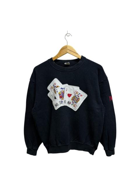 Moschino Vintage 90s Moschino Playing Card Cropped Sweatshirt