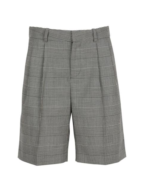 Balmain Balmain Darted shorts with Prince of Wales check in Black at Nordstrom