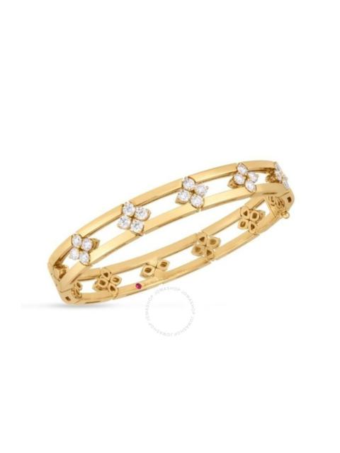 ROBERTO COIN Roberto Coin 18K Yellow Gold Love In Verona Diamond Open Frame Bangle - 8883248Aybax