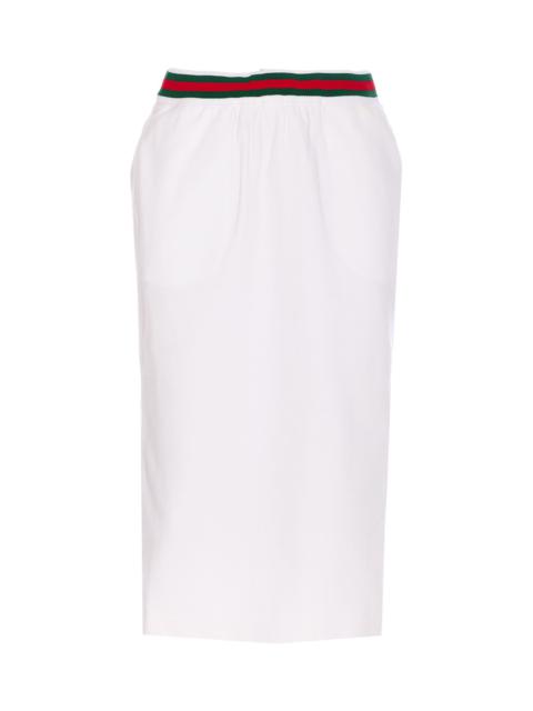 GUCCI Jersey Skirt With Web Print