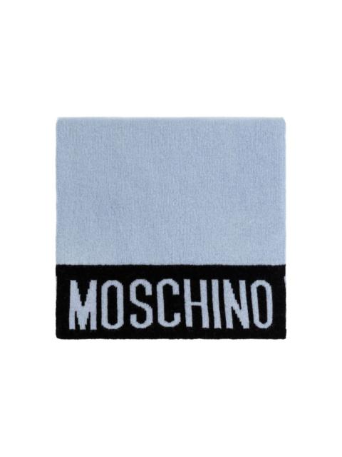 logo-detail knitted scarf