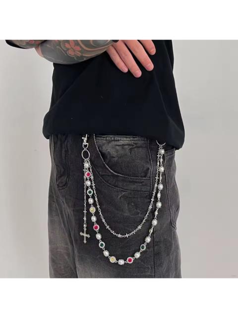 Other Designers Jewelry - Cross Pendant Imitation Pearl Pant Chain