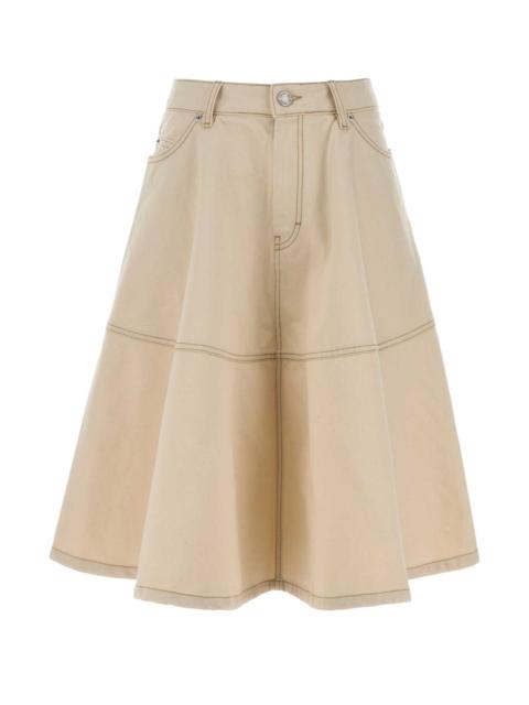 AMI Paris Ami Women Melange Ivory Denim Skirt