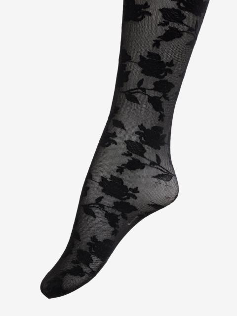 For Love & Lemons Floral Knit Tights