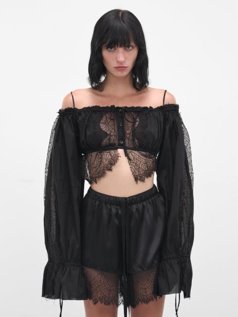 Ann Demeulemeester Black Jorunn Lace Crop Top