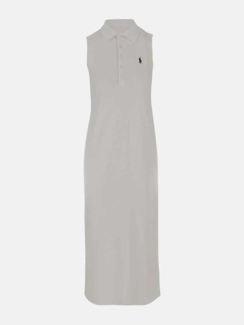 Polo Ralph Lauren 211968292001 STRETCH MESH-KNT-COLLARED-3/4 SLEEVE-POLO-DRESSES