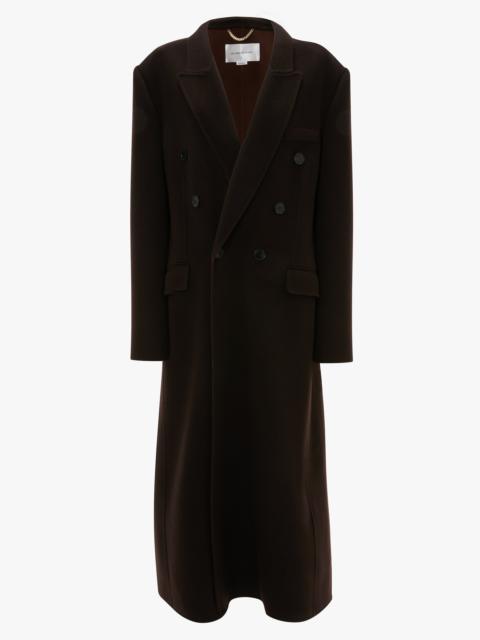 Victoria Beckham Double Faced Overcoat In Dark Chocolate