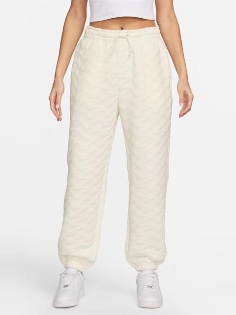 Nike Nike Swoosh Jacquard Phoenix Fleece Joggers in Sail/Sand Drift at Nordstrom