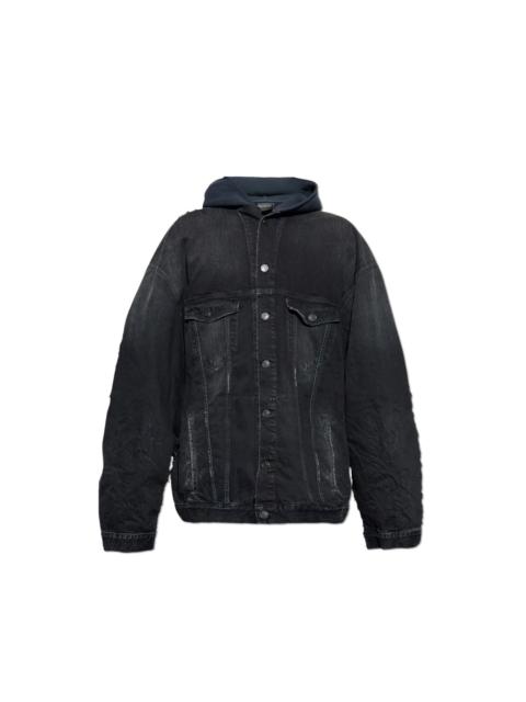 BALENCIAGA BALENCIAGA Black Denim Jacket New & Authentic (Men's size:L;