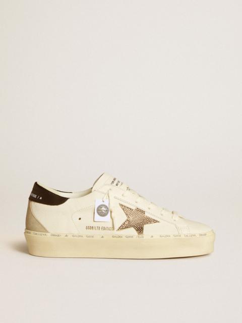 Golden Goose Hi Star LTD with Swarovski crystal star and black leather heel tab