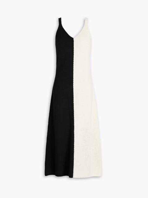 Zimmermann Two-tone crochet cotton midi dress