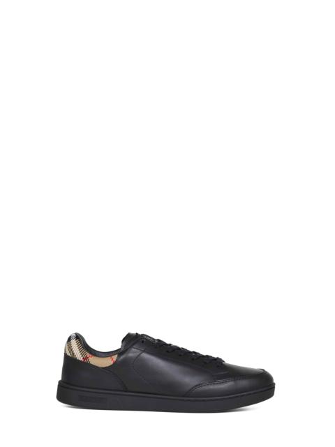 Burberry Burberry Men Black Calf Leather Set Sneakers