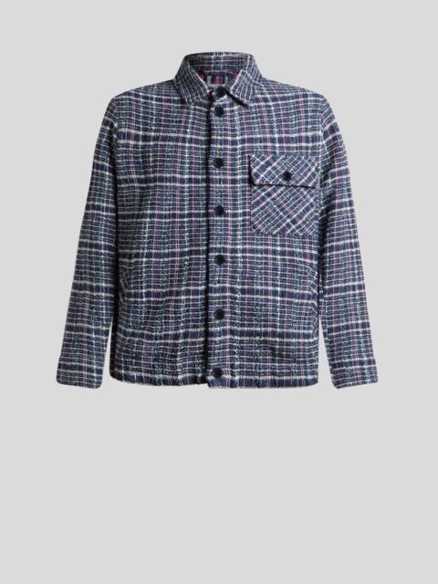 Etro KNIT COTTON-BLEND JACQUARD JACKET WITH MAXI CHECK MOTIF
