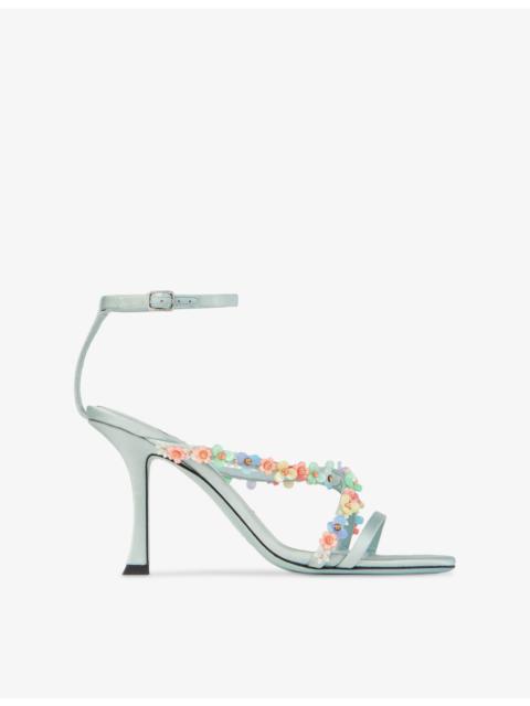 JIMMY CHOO Blanche 90 Satin Heeled Sandals