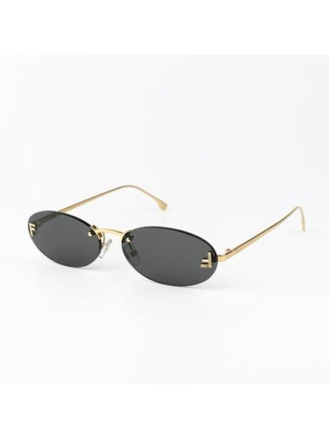 FENDI Fendi FIRST CRYSTAL Men Sunglasses Gold Oval Metal FE4075US 30A AUTHENTIC