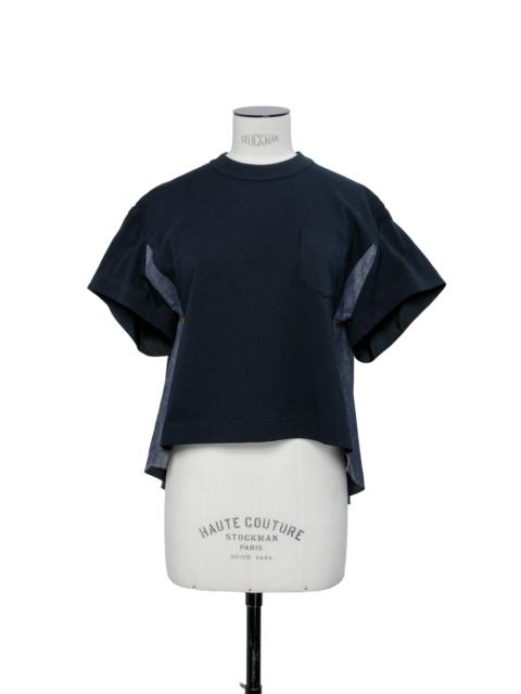 sacai Light Weight Denim x Cotton Jersey T-Shirt