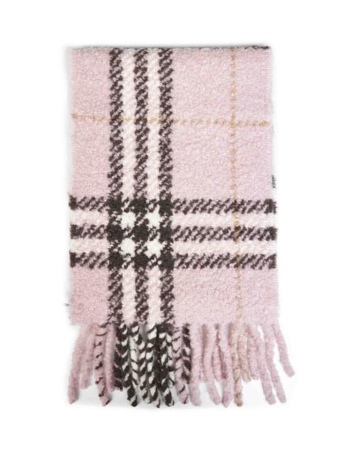 Burberry Burberry Women Bow Pink Check Bouclé Wool And Alpaca Blend Scarf