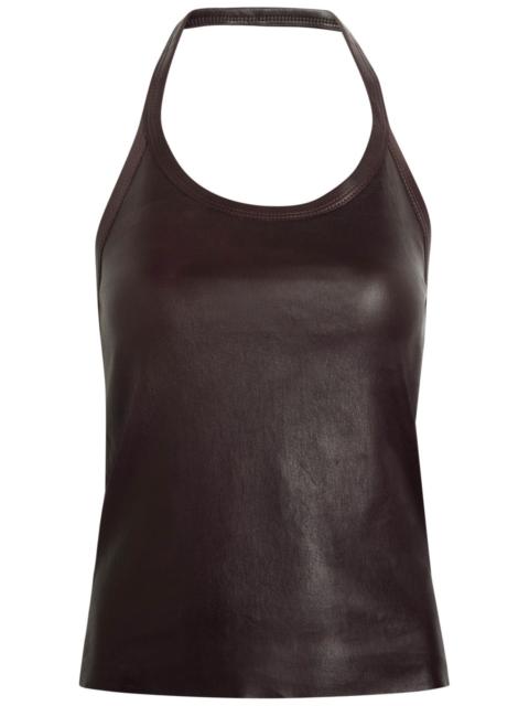 STOULS Stouls Cherry Halterneck Stretch-leather top