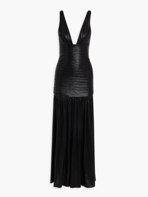 RETROFÊTE Elsa ruched lamé gown