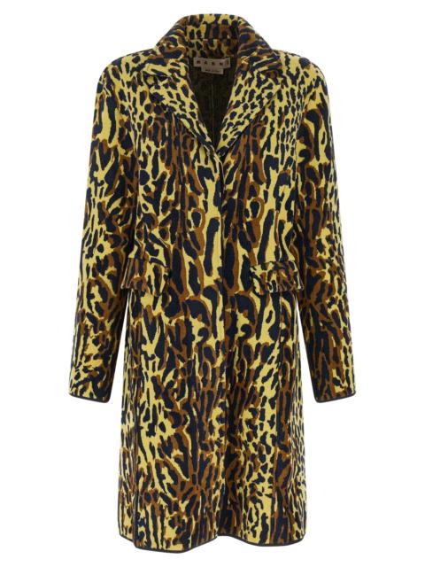 Marni Marni Women Animalier Jacquard Wool Coat