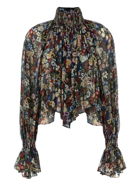 KHAITE Khaite Floral High-neck Blouse