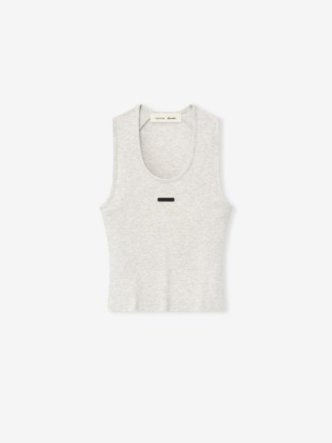 ESSENTIALS Womens Rib Knit Fitted Tank