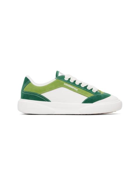 CASABLANCA White & Green 'Del Mar' Sneakers