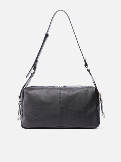 PINKO KEEPER BAG MEDIUM SHOULDER BAG IN NEW BIKER LEATHER