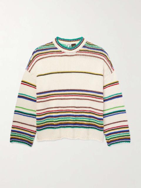 Loewe + Paula's Ibiza Striped Cotton-Blend Sweater