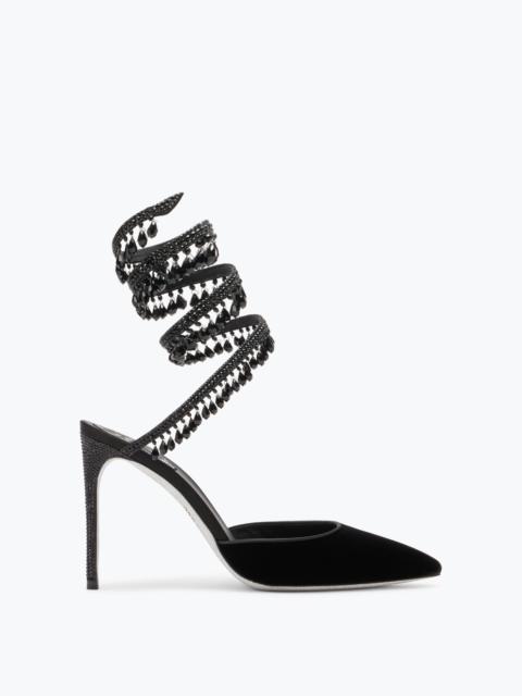 RENE CAOVILLA Black Pumps In Velvet Chandelier