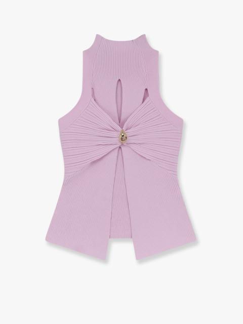 ELISABETTA FRANCHI - Elisabetta Franchi Ribbed Knitted Top With Metal Detail