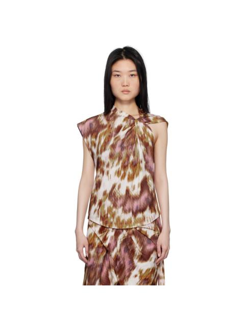 Isabel Marant Étoile Off-White & Tan Nayda T-Shirt