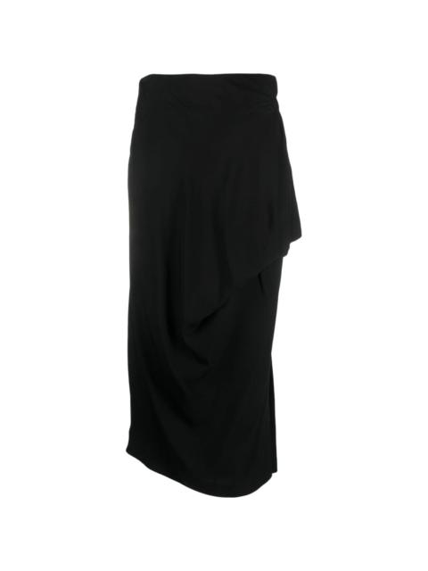 Canopy draped midi skirt