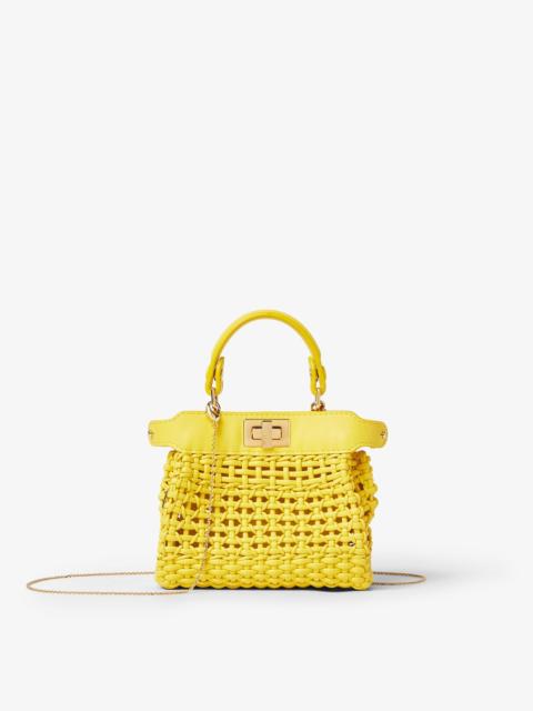 FENDI Nano Peekaboo Broom yellow leather miniature