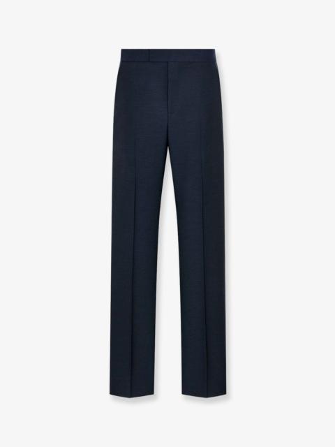 Dior Dior Wool And Mohair Trousers With Satin Details