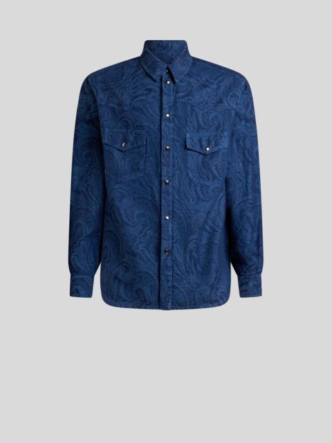Etro PRINTED DENIM OVERSHIRT