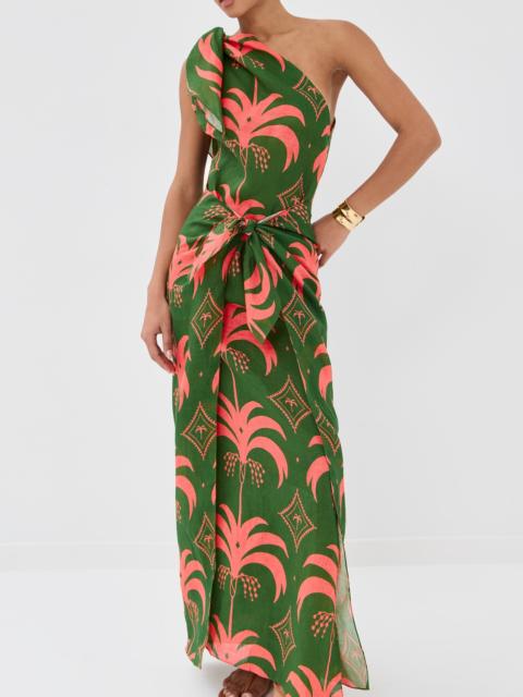 Johanna Ortiz Linen Seaweed Ankle Dress