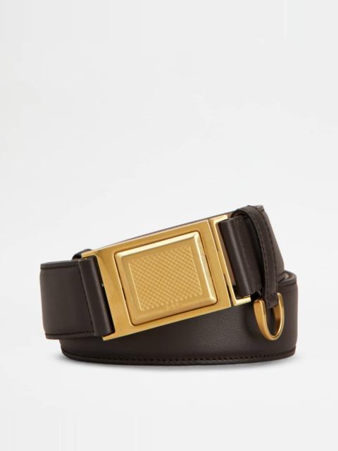 Tod's BELT IN LEATHER - BROWN