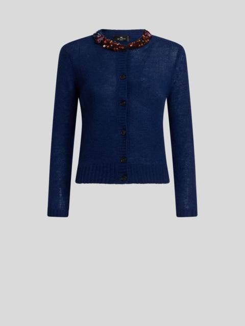 Etro SILK AND CASHMERE CARDIGAN WITH EMBROIDERY