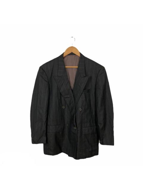 SAINT LAURENT STRIPE DOUBLE BREAST YVES SAINT LAURENT COAT
