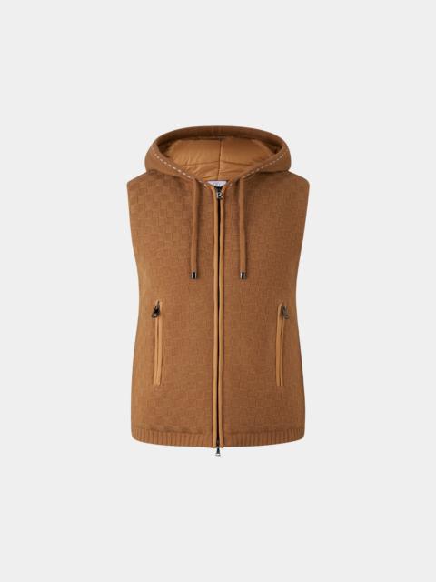 BOGNER Lissity knitted quilted vest in Camel