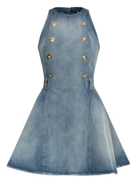 Balmain button-embellished denim dress