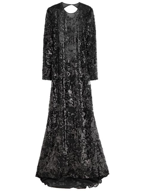 leopard print midi dress long sleeve Fifteen Twenty Kourtney Cross Front Midi Dress