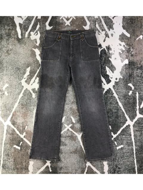 Other Designers Japanese Brand - IY Basics Bush Pants Jeans Faded Black Flare Denim KJ1653