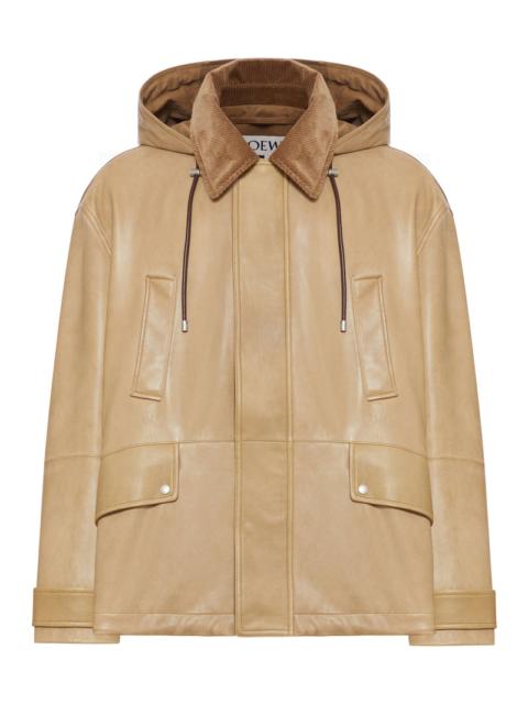 Loewe Loewe Men Short Parka In Lambskin And Cotton