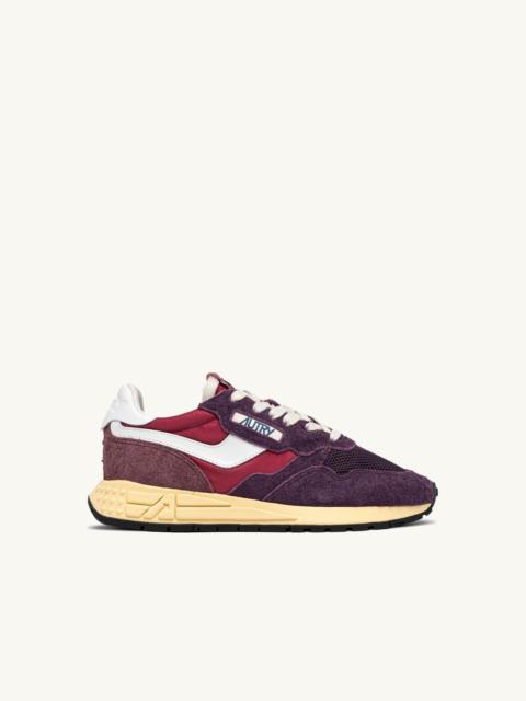 AUTRY REELWIND LOW SNEAKERS IN AMARONE AND PLUM NYLON AND SUEDE