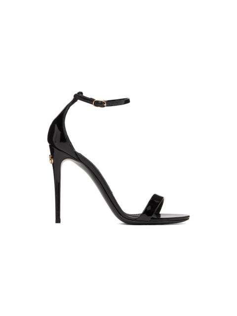 Dolce & Gabbana Black Polished Heeled Sandals