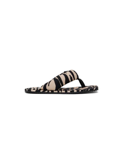 Black & Beige Indie Flip Flops