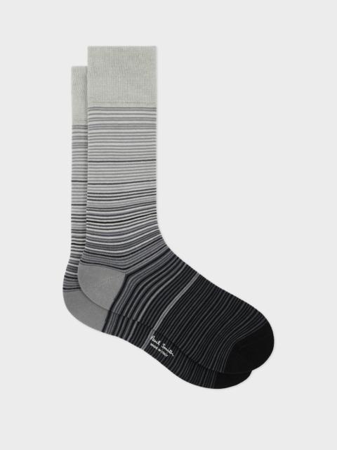 Paul Smith Grey Gradient Stripe Socks