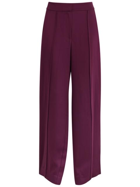 sacai Ribbed pleated woven flared pants - 2306625_001 | REVERSIBLE